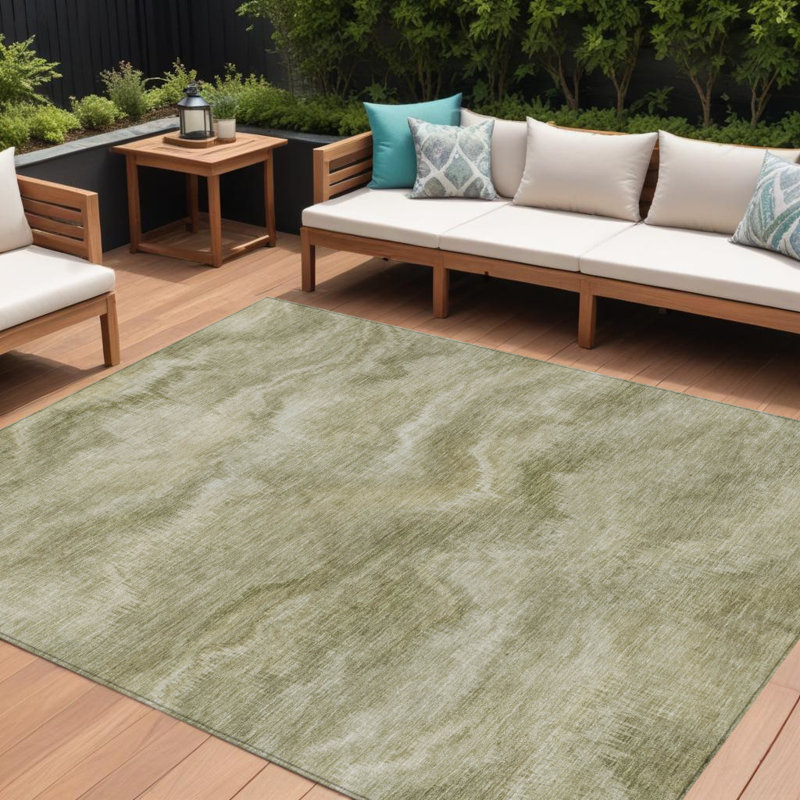 Tapis extérieur lavable abstrait ivoire 8 pi x 10 pi