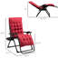 Chaise pliante inclinable avec coussin rembourré et plateau latéral, zéro gravité rouge pour des moments agréables en plein air, siège soutenu de 264 lb à l'intérieur, capacité