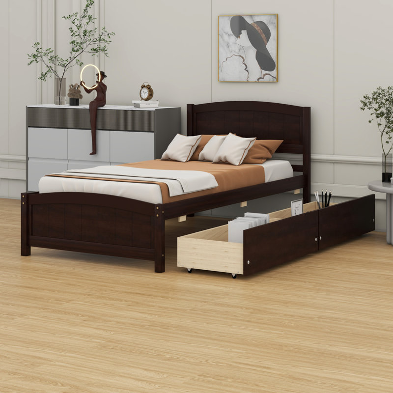 Platform Bed With Drawers, Espresso