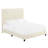 Queen Size Platform Bed With Cover And Side Rails Transitional Fabric