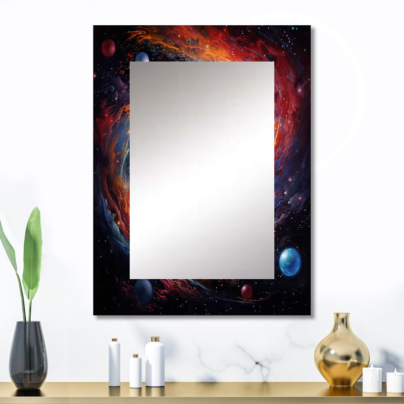 «Heavenly Space Astrology», grand miroir mural bleu, 32 po x 24 po
