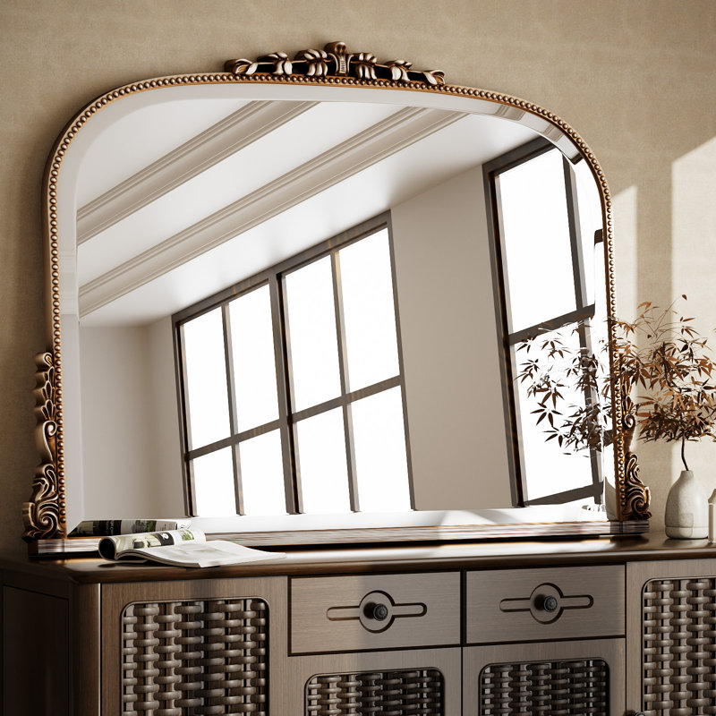 Resin Framed Accent Mirror , Silver, 81.3cm x 111.8cm