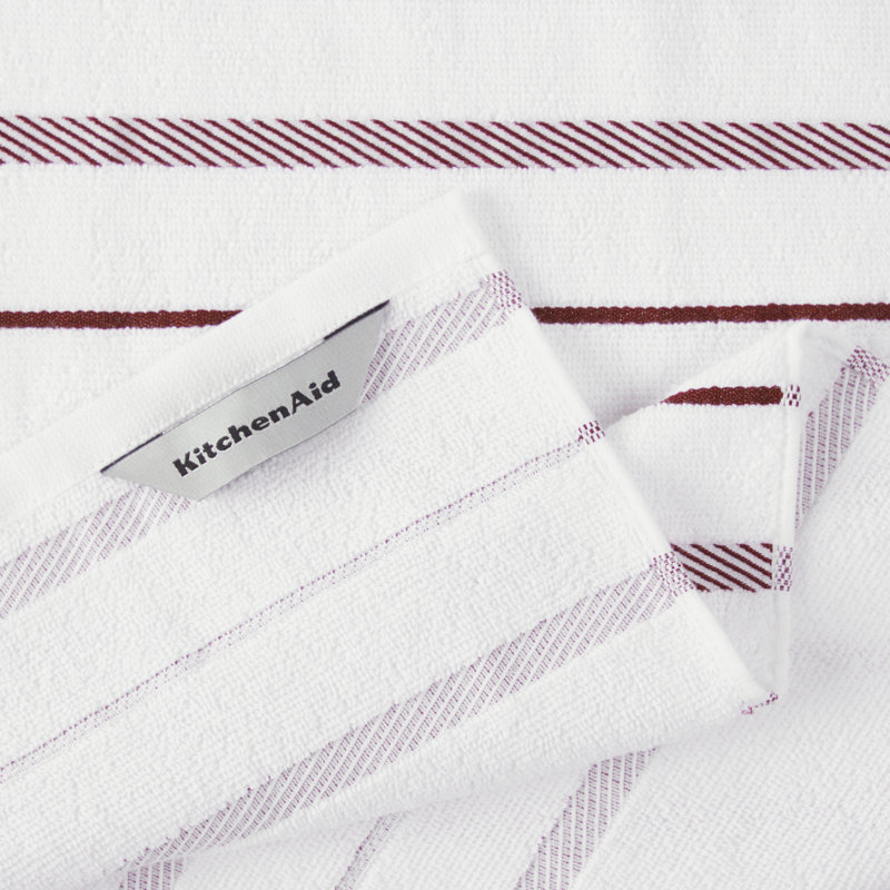 Ensemble de 4 serviettes de cuisine KitchenAid Albany, Maroon