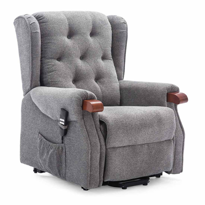 Avalon 83cm Wide Lift Assist Wing Chair Recliner, Grey