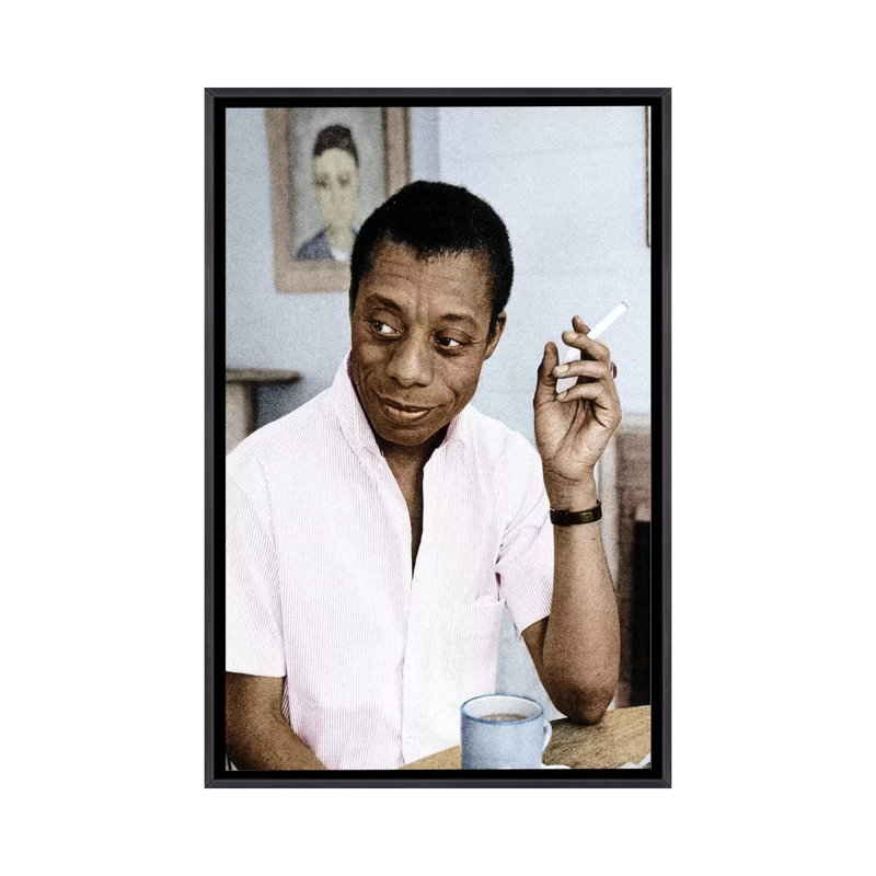 James Baldwin (1924-1987) par Granger-impression, Pas de tapis, H 26 po x l 18 po x 1,5 po, Toile avec cadre noir patiné
