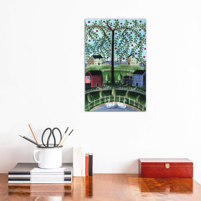 American Salt Box Village by Cheryl Bartley - Wrapped Canvas Painting