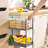 3-Tier Metal Utility Cart, Slim Storage Cart Metal Rolling Cart-89549720