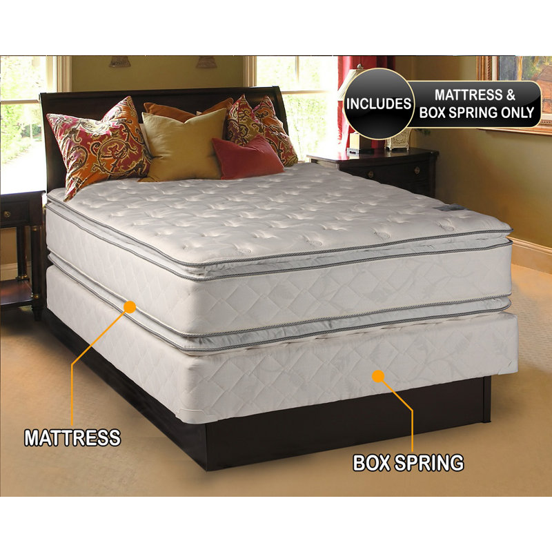 Alwyn Home Minka Queen 12'' Medium Graphite Infused Infused Innerspring Mattress and Bed Frame Box Spring