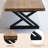 Large Banquet Table: 110.23-inch Modern Industrial Style Solid Wood Rectangular Dining Table-964881550