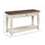 Console antique blanche et brune avec rangement