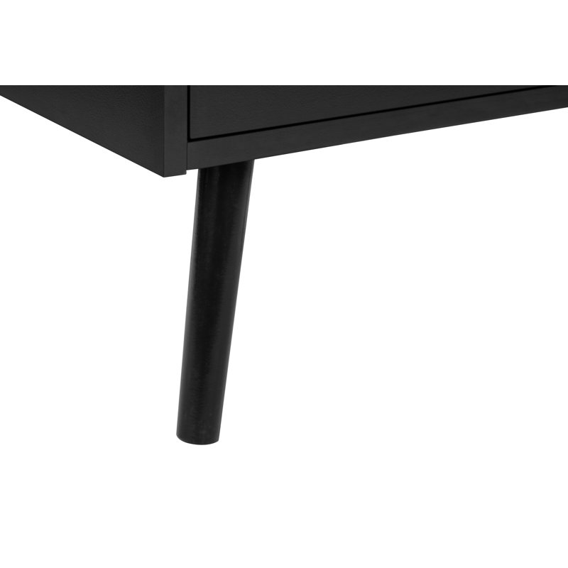 Table d'appoint, table d'appoint, bout, tiroir de rangement, table de chevet, chambre à coucher, salon, stratifié noir, contemporain, moderne