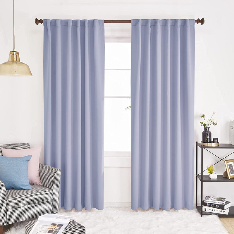 Harue Curtain Pair, 52" W x 45" L, Light Purple