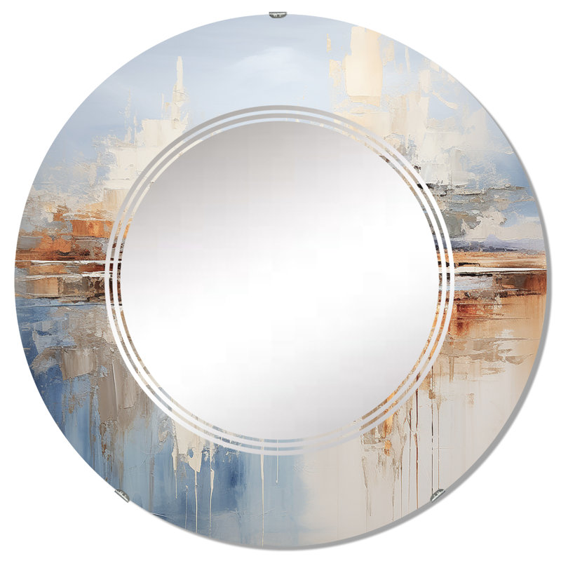 Banou - Miroir mural rond, 32 po x 32 po