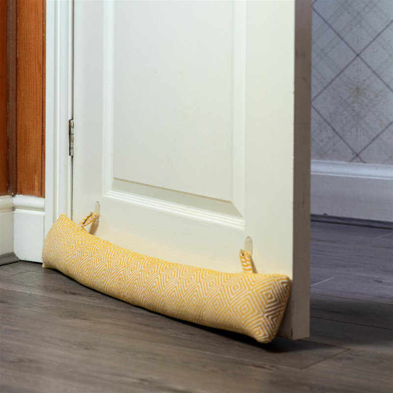 Nicola Spring - Chevron Draught Excluder - 80cm, Yellow