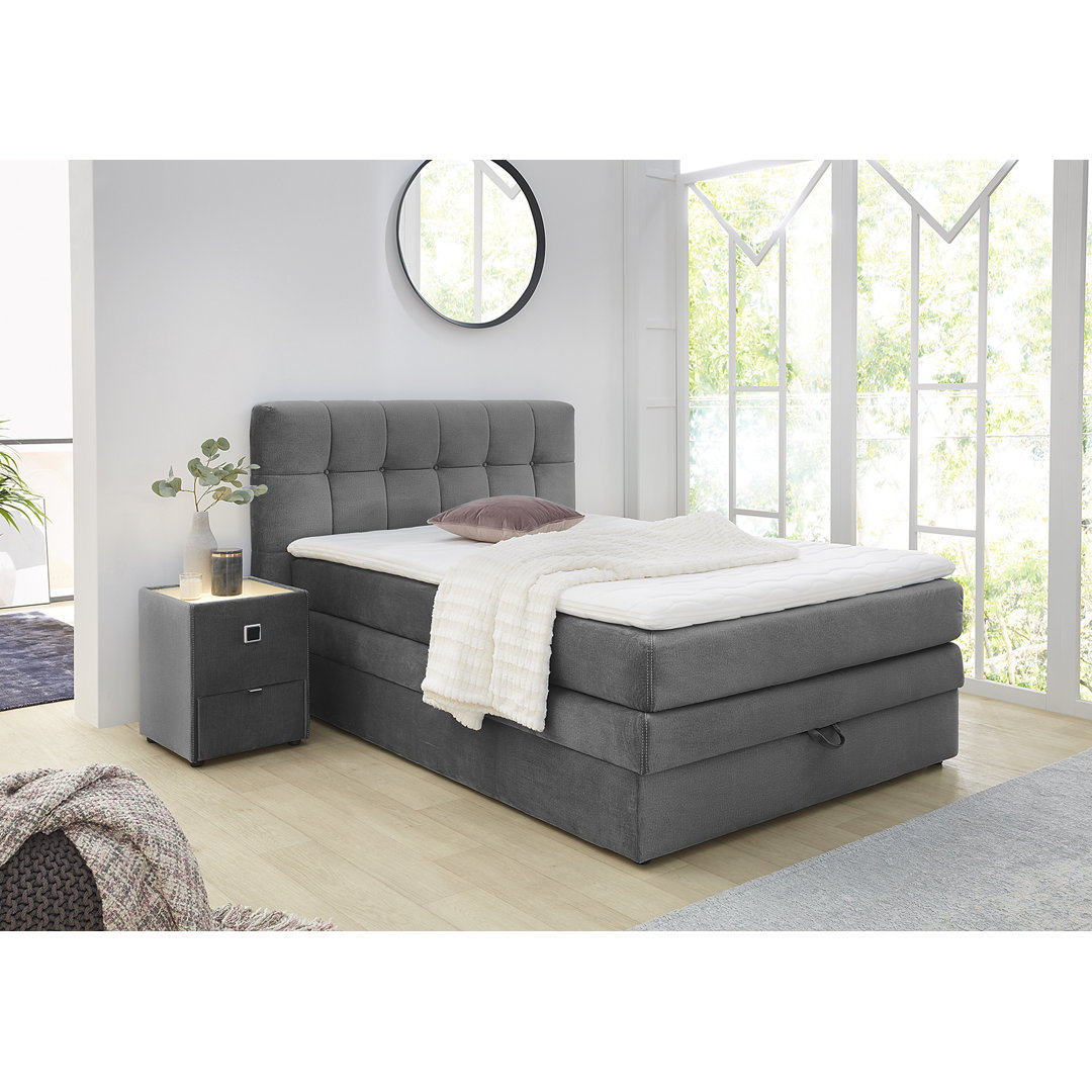 Boxspringbett Rodborough 140 x 200 cm mit Topper und Bettkasten