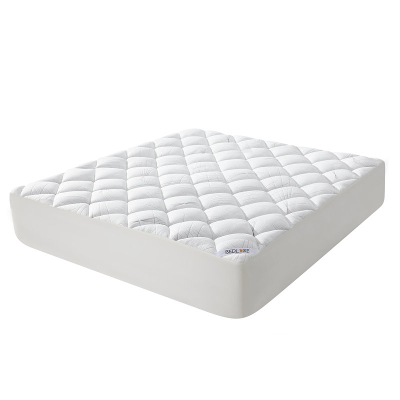 BEDLORE® Rayon Bamboo Mattress Topper, Plush Cloud-like Pillow Top Mattress Pad with 6-18'' Deep Pocket, Soft Bed Topper for Back Pain Relief