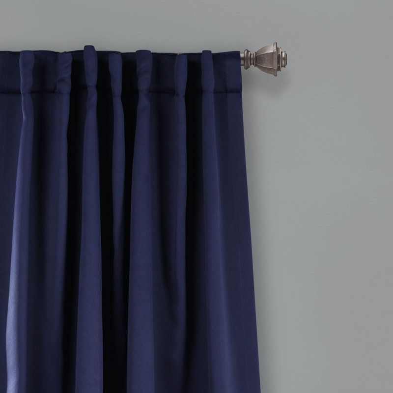 Panneaux de rideaux thermiques et occultants de couleur unie avec languette de suspension arrière Lush Decor, Bleu marine