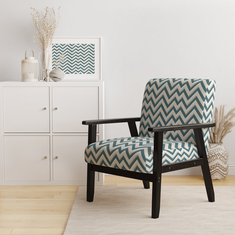 Cantina Upholstered Armchair, Teal/White Polyester, Black Square Arms