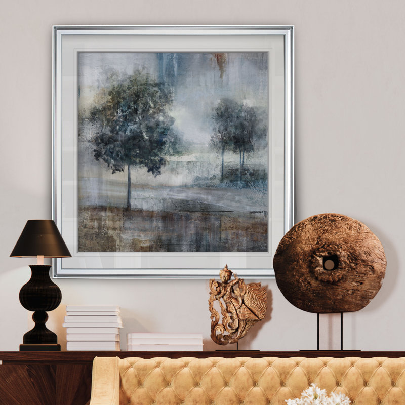« nuances de gris », peinture, H 16 po x l 16 po x P 2 po, Cadre argenté