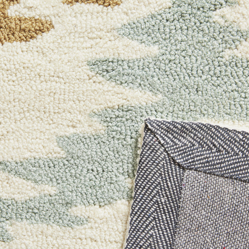 Rutherford Hand-Tufted Beige/Blue Rug, Rectangle 6' x 9'