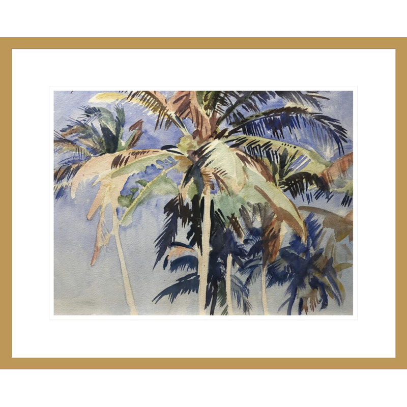 «Palmiers contre le ciel» par John Singer Sargent - Impression giclée sur cadre, H 17,75 po x l 21,75 po