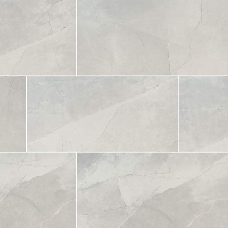 Sonoma 12 in. x 24 in. Polished Porcelain Stone Look Floor and Wall Tile, Cameo