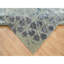 Tapis noué à la main 8 pi x 9 pi 10 po gris et bleu en laine et soie