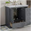 Armoire de salle de bain indépendante de style minimaliste de 36 pouces avec lavabo, 4 tiroirs à fermeture en douceur et 2 portes à fermeture en douceur