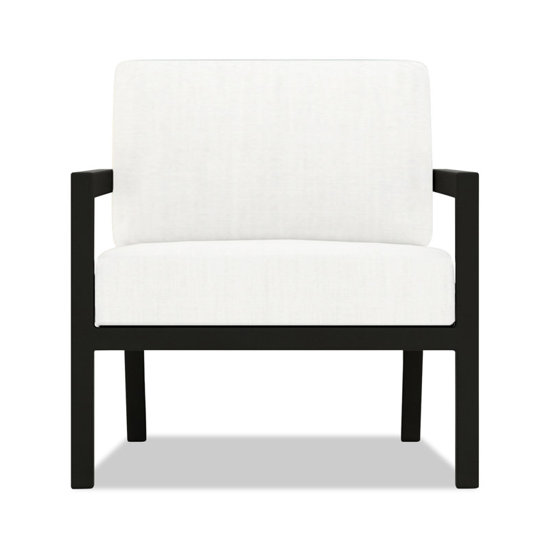 Vivant Patio Chair with Sunbrella® Cushions, Canvas Natural Sunbrella® Canvas, Black