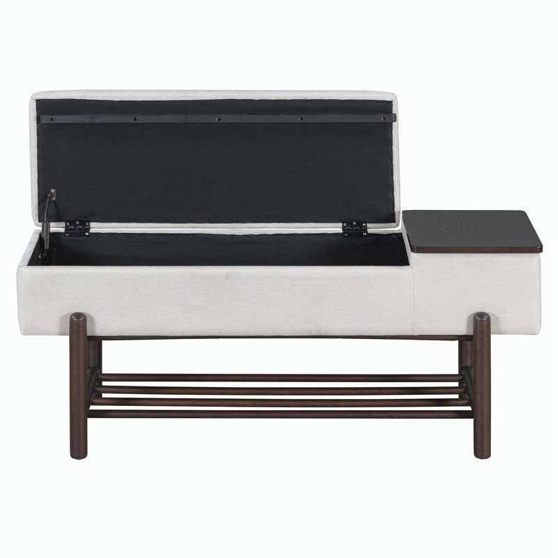 Banc de rangement rembourré Farmhouse avec compartiment caché, Espresso, Espresso