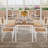 Space-Saving 5 Piece Industrial Farmhouse Dining Table Set for 4 – Rectangular Table & Cushioned Chairs, Spiral Leg Design, For Kitchen or Apartment – White Tube + Vintage Brown-254218787