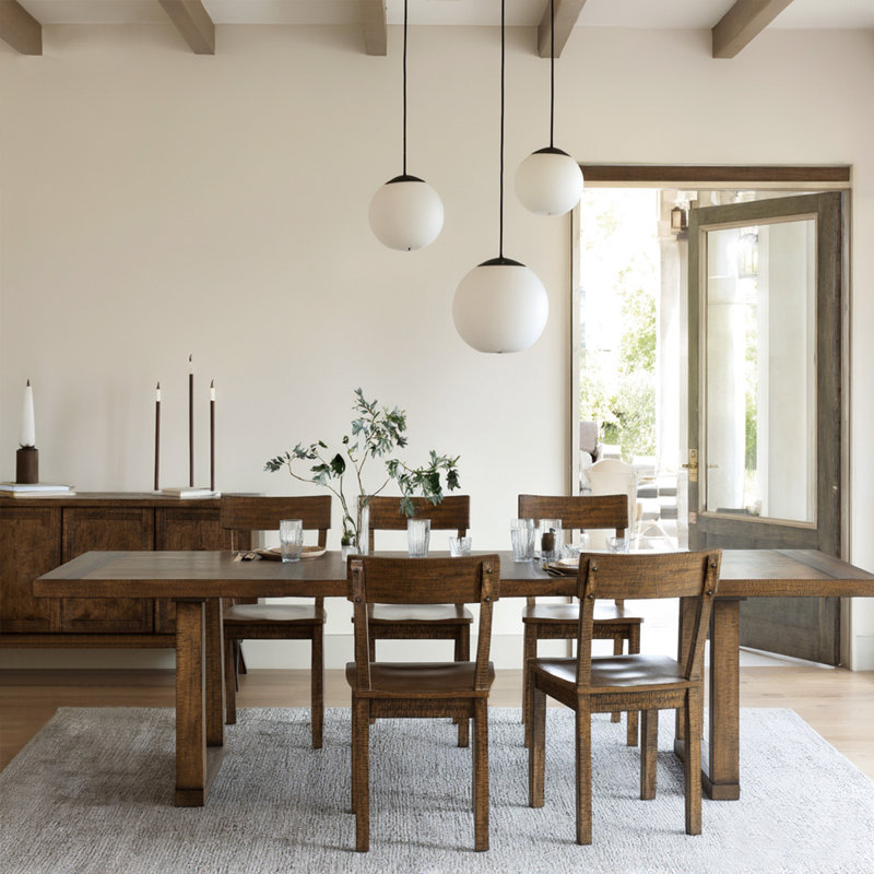 Cairo Solid Wood Extendable Dining Table, Brown