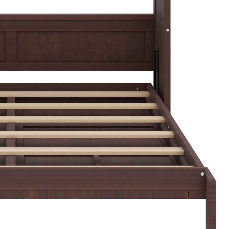 Lit escamotable peu encombrant qui se plie parfaitement dans une armoire, Espresso