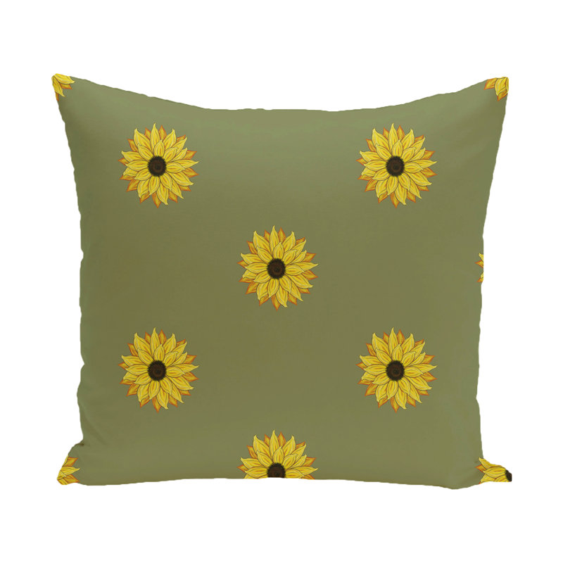  Housse et insert de coussin carré Sunflower Frenzy, H 16 po x l 16 po, Vert