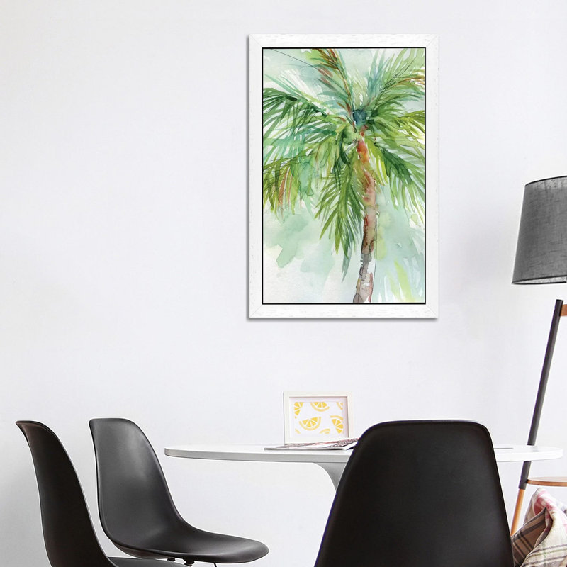 Palm Breezes II by Carol Robinson - Floater Frame Painting on Canvas, 152.5 cm H x 101.5 cm W, White