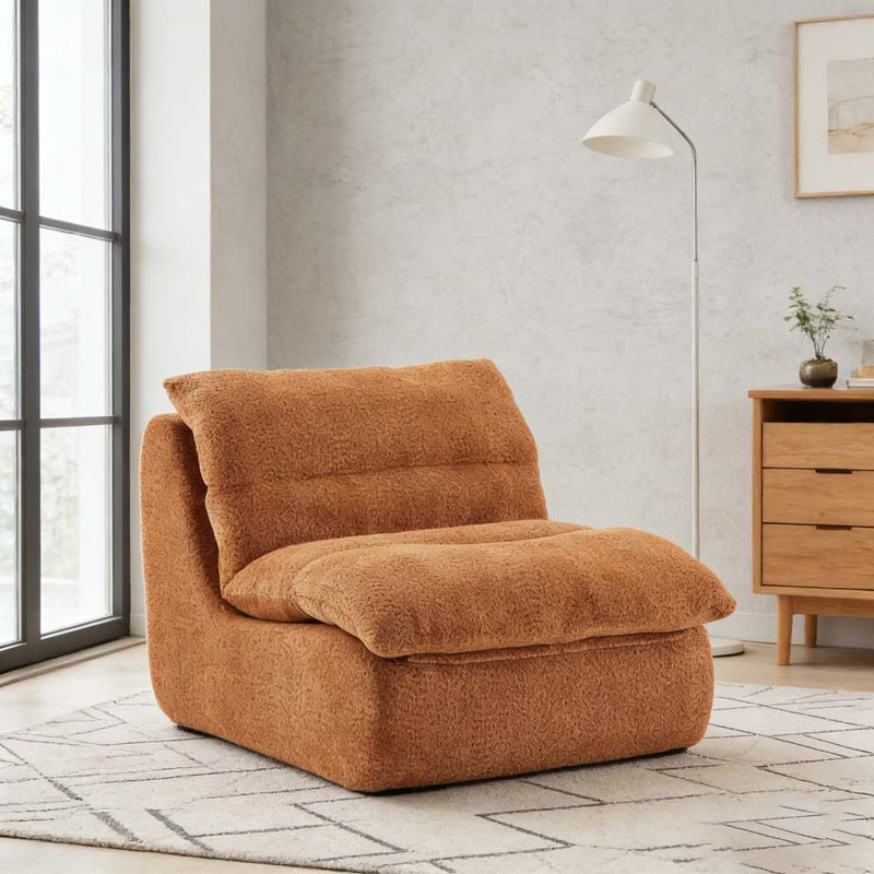 Fauteuil moderne avec assise moelleuse, Orange