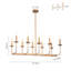 Lustre linéaire à 10 lumières de style bougie pour îlot de cuisine-515783792