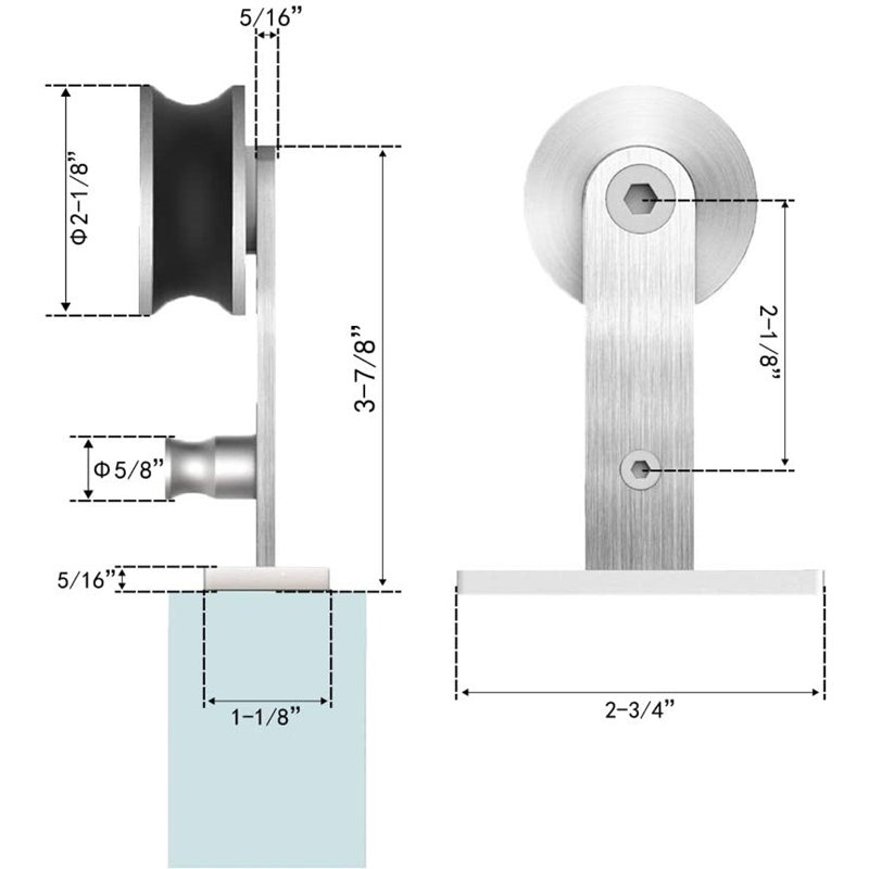 Stainless Steel Sliding Barn Door Hardware, Single Door Smoothly And Easy To Install, 96 in.