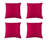 Set Of Four 22" X 22" Pink Polyester Zippered Pillow Cover