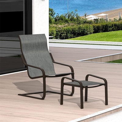 Chaise de patio inclinable avec repose-pieds Aiglon
