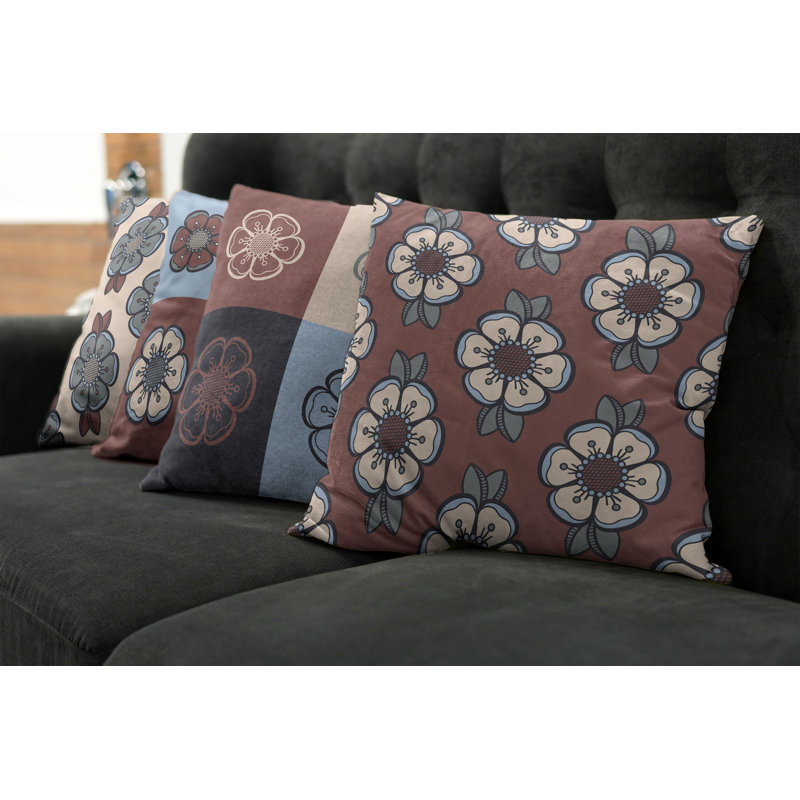Housse de coussin Abstract, 12 po x 12 po, Beige / multicolore