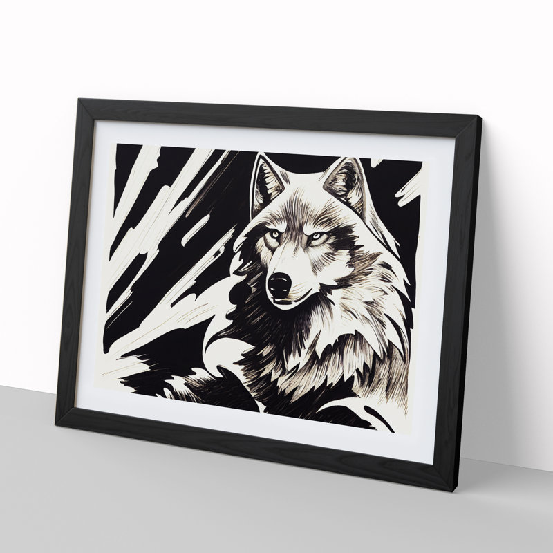 Wolf - Framed Print, Black Framed, 46cm H x 64cm W