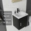 Meuble-lavabo flottant 16 po avec lavabo, porte en céramique, contreplaqué, noir 16 po-36734448-36734450