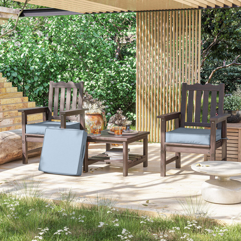 Wynee Outdoor 4” Seat Cushions And 19”X19” Outdoor Cushions Dining Seat Cushions , Light Blue