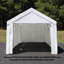 True 10ft by 20ft Enclosed Universal Canopy, 1 3/8-Inch Steel Frame, 8 Leg, , White