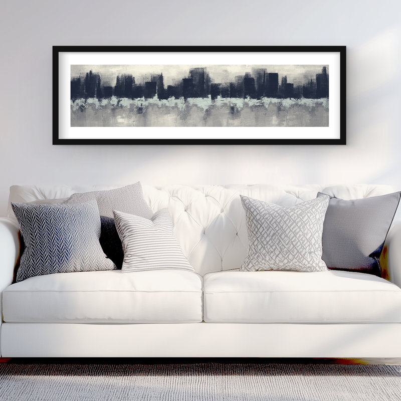City by sponge technique - Shapes, reproduction encadrée mat moderne