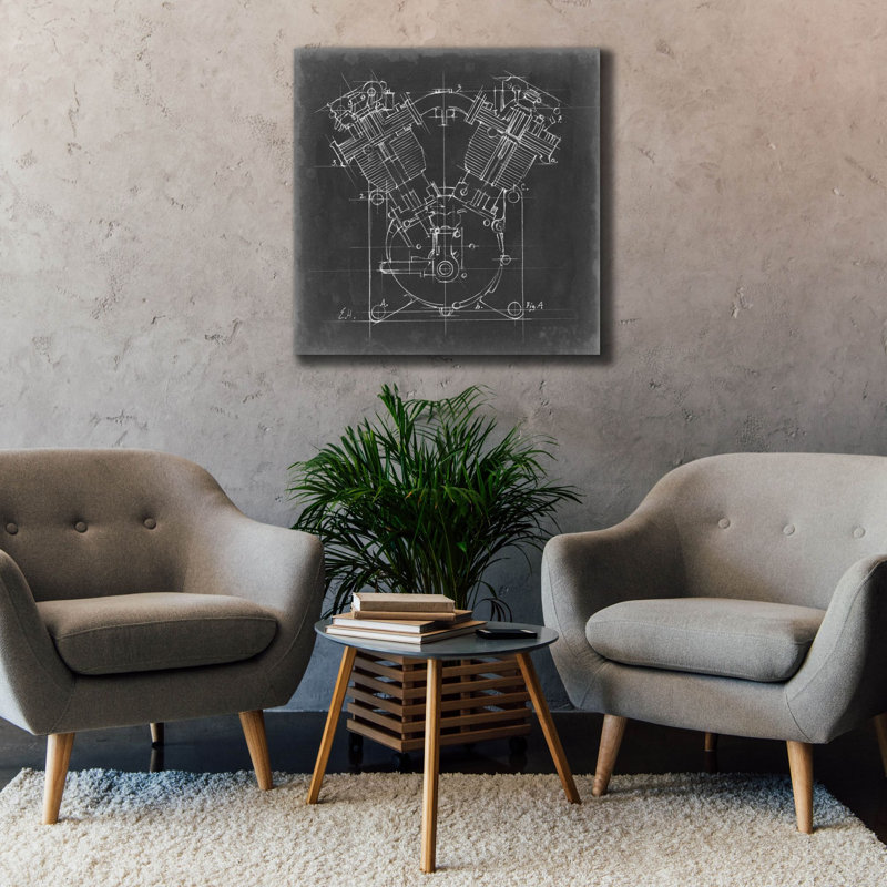"Epic Graffiti", "Motocyclette, moteur 2" par Ethan Harper, art mural sur toile, 37 po x 37 po