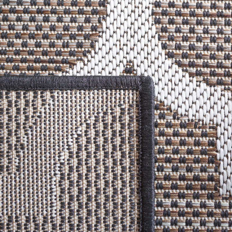 Phyllida Havana 329 Area Indoor/Outdoor Area Rug In Light Brown / Ivory, Square 6'7"