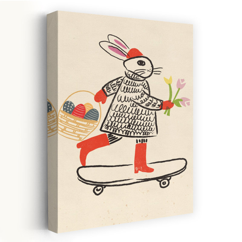 Joyeuses Pâques, audacieux, coloré, ludique, tulipe, nature printanier, impression murale, 18" H x 12" W