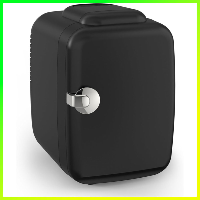Mini réfrigérateur 4L / 6 canettes - glacière et réchaud portable pour les soins de la peau, les cosmétiques, les aliments, les boissons | Réfrigérateur personnel compact pour chambre à coucher, bureau, voiture, dortoir | Répertorié ETL